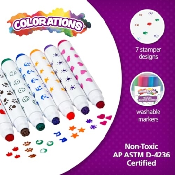Colorations Washable Marker Stampers for Kids - 44 Count