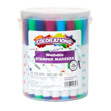 Colorations Washable Marker Stampers for Kids - 44 Count