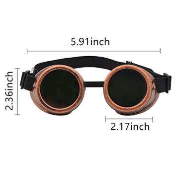 Buy AOBOR Vintage Steampunk Goggles with Adjustable Strap