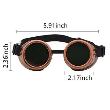 Buy AOBOR Vintage Steampunk Goggles with Adjustable Strap