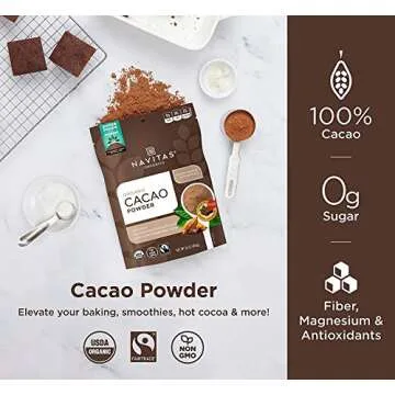 Navitas Organics Cacao Powder, Bags, 30 Servings, 1 Pound (Pack of 1), 16 Ounce