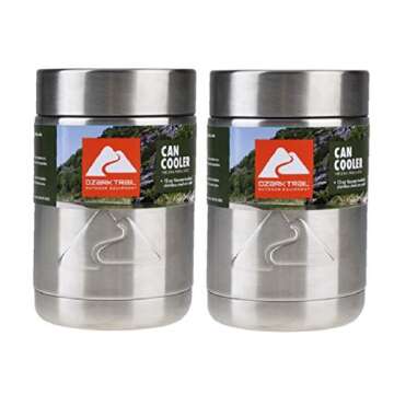 OZARK TRAIL 12 Ounce Double Wall Can Cooler Cup - Set of 2,Sliver