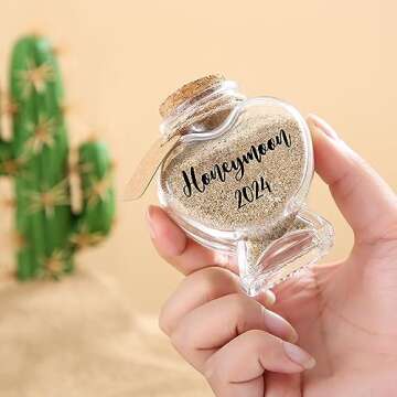 Honeymoon Sand Keepsake Jar 2024, Romantic Honeymoon Gifts for Newlywed Couple, Bride & Groom, Bridal Shower Gifts, Wedding Registry, Engagement, Unique Travel Gift Ideas, Honeymoon Essentials