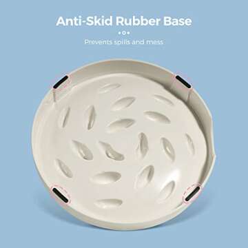 Slow Feeder Bowl for Cats and Small Dogs,Cilkus Fish Pool Design, Fun Interactive Bloat Stop Puzzle Feeder Bowl Healthy Eating Diet Made of Melamine Food Grade Material Dishwasher Safe (Pink)