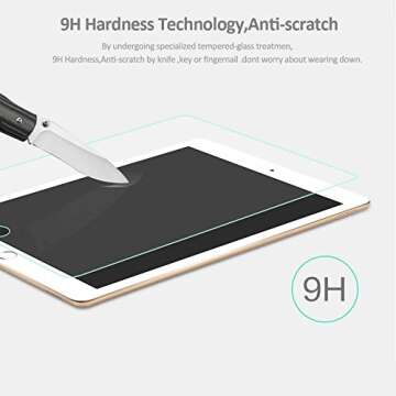 iPad 9.7" (2018 & 2017) / iPad Pro 9.7 / iPad Air 2 / iPad Air Screen Protector GARUNK Tempered Glass Screen Protector [Crystal Clear] [Scratch Resist] [Bubble Free Install] [Apple Pencil Compatible]