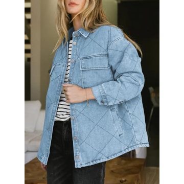 Stylish Dokotoo Women's Oversized Denim Jacket with Pockets