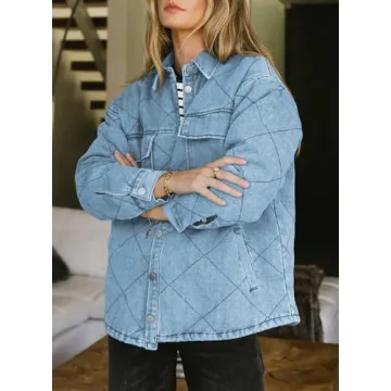 Stylish Dokotoo Women's Oversized Denim Jacket with Pockets