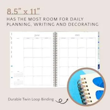 Organized by Happy Planner Dated 12-Month Planner, Jan.–Dec. 2025 Daily, Weekly, and Monthly Planner, Big Size, Dashboard Layout, Hues of Blues, 72 Pages, 12 Dividers, 2 Sticker Sheets, 9" x 11"