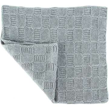 Love Cashmere Checked 100% Cashmere Snood - Light Gray