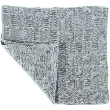 Love Cashmere Checked 100% Cashmere Snood - Light Gray