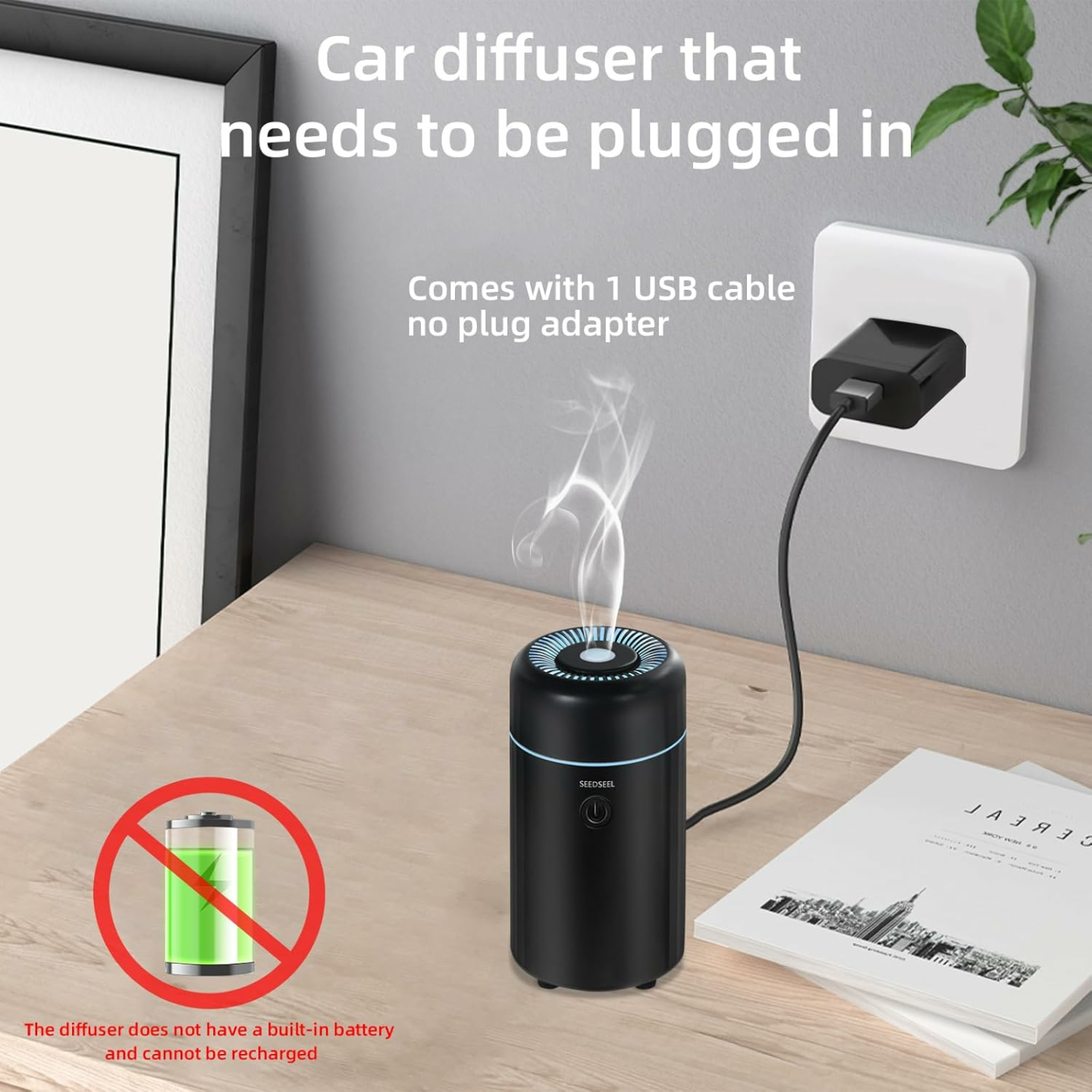 Mini USB Car Aromatherapy Diffuser with LED