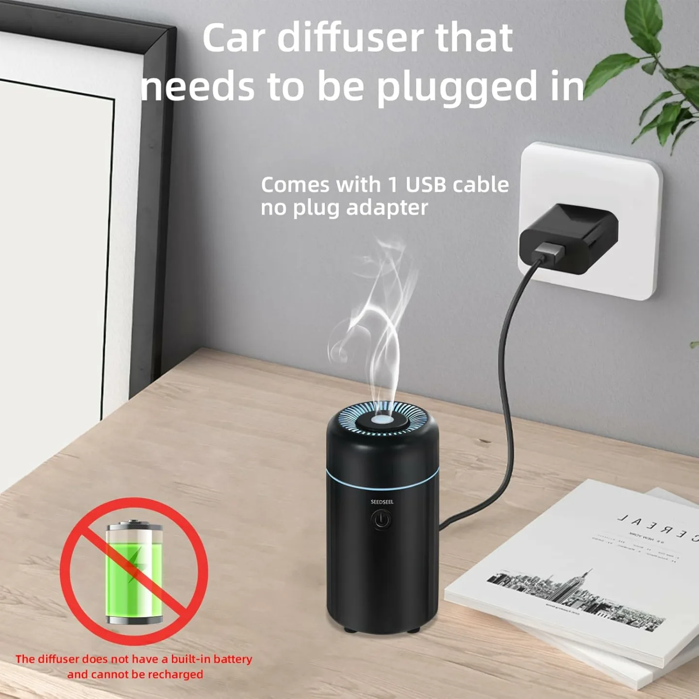 Mini USB Car Aromatherapy Diffuser with LED