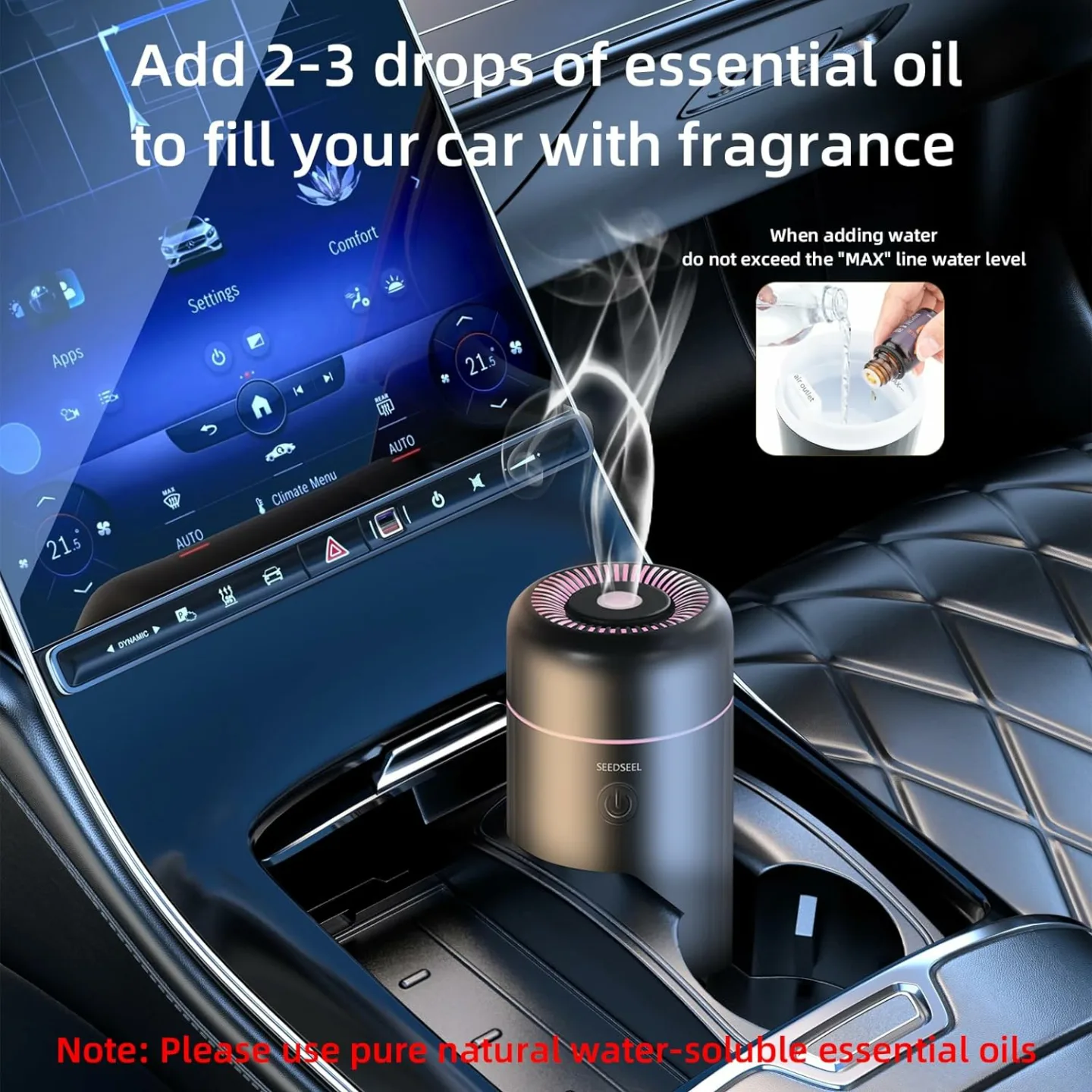 Mini USB Car Aromatherapy Diffuser with LED