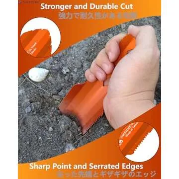NACETURE Ultralight Backpacking Trowel Aluminum Shovel Small Potty Multitool with Longer Handle Design Essential for Hiking, Camping and Survival Bags (Orange)