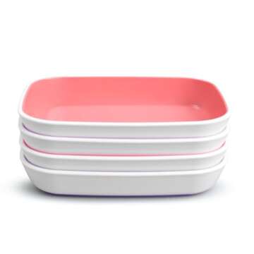 Munchkin® Splash™ 4 Piece Toddler Plates, Pink/Purple for Mess-Free Meals