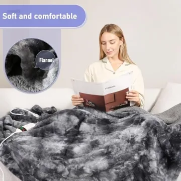 Soft Sherpa Heated Blanket with 10 Heat Levels and Safety Features