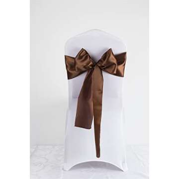 YYCRAFT 6 Inch Wide Satin Ribbon Satin Fabric Spool for Grand Opening Cutting Ceremony Wedding Birthday Party Decoration Gift Craft (22 Yards,Brown)