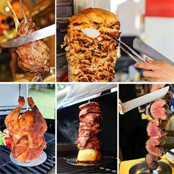 ZAUGONTW Vertical Skewer Grill for Perfect Meat Cooking