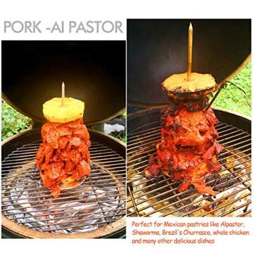 ZAUGONTW Vertical Skewer Grill for Perfect Meat Cooking