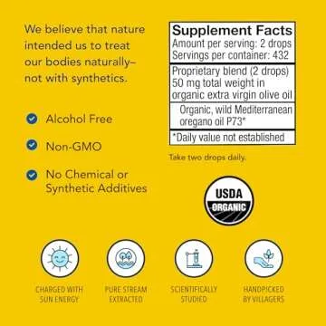 NORTH AMERICAN HERB & SPICE Super Strength Oreganol P73-1 fl. oz. - Immune Support - Wild Mediterranean Oregano Oil - Non-GMO, Certified Organic - 432 Total Servings