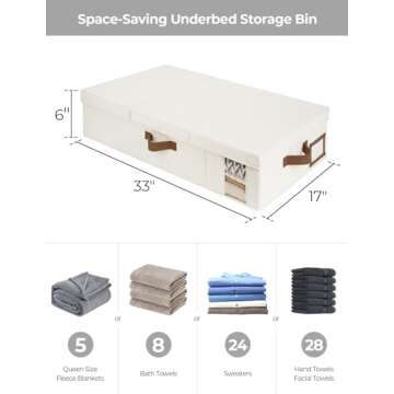 StorageWorks 2-Pack Large Under Bed Storage Bins with Lids for Efficient Organizing