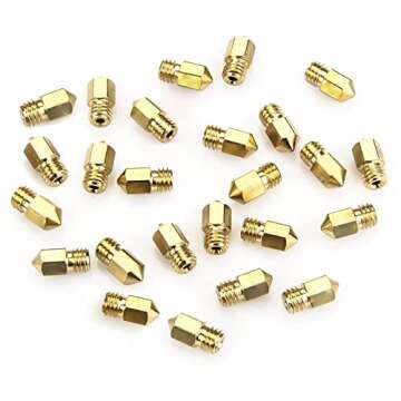 0.4MM MK8 Ender 3 Nozzles 25 pcs 3D Printer Brass Nozzles Extruder for Makerbot Creality CR-10 with 5 Needles and Metal Storage Box (0.4mm)