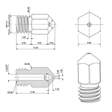 0.4MM MK8 Ender 3 Nozzles 25 pcs 3D Printer Brass Nozzles Extruder for Makerbot Creality CR-10 with 5 Needles and Metal Storage Box (0.4mm)