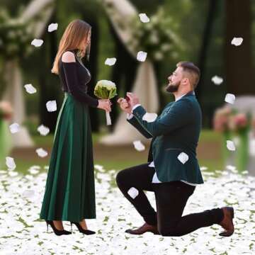 BESKIT 3000 PCS White Artificial Silk Rose Petals for Romantic Night, Wedding, Party, Anniversary Flower Decorations