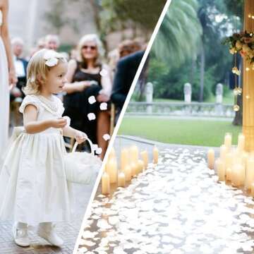 BESKIT 3000 PCS White Artificial Silk Rose Petals for Romantic Night, Wedding, Party, Anniversary Flower Decorations