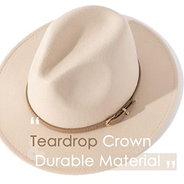 Lisianthus Classic Fedora Hat - Stylish Wide Brim for Women