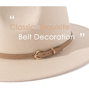 Lisianthus Classic Fedora Hat - Stylish Wide Brim for Women
