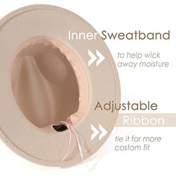 Lisianthus Classic Fedora Hat - Stylish Wide Brim for Women