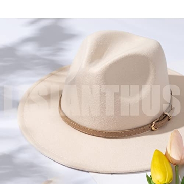 Lisianthus Classic Fedora Hat - Stylish Wide Brim for Women