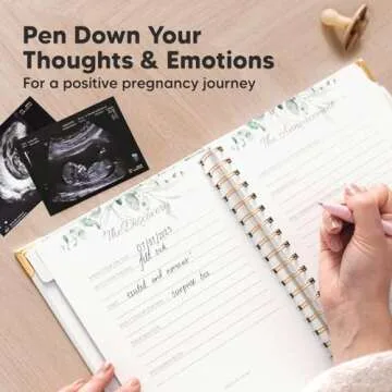 Pregnancy Journal Memory Book - 90 Pages Hardcover Pregnancy Book, Pregnancy Planner, Pregnancy Journals for First Time Moms, Baby Memory Book, Mom Book Diary, Ultrasound Baby Book Memory (Alpine)