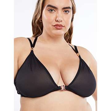 Savage X Fenty, Women's, Gathered Mesh Strappy Bralette, Caviar, XS