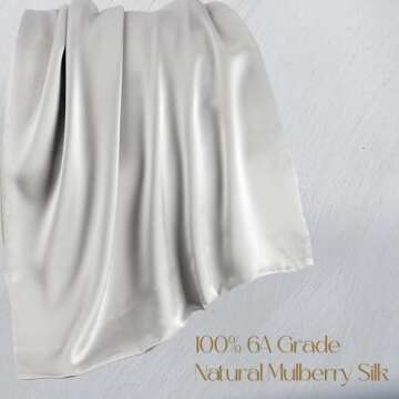 ZIMASILK 100% Pure Mulberry Silk Pillowcase for Hair and Skin Health,Soft and Smooth,Both Sides Prem...