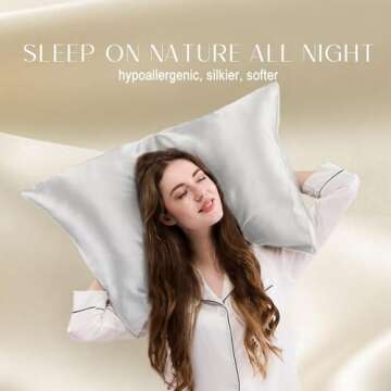 ZIMASILK 100% Pure Mulberry Silk Pillowcase for Hair and Skin Health,Soft and Smooth,Both Sides Premium Grade 6A Silk,600 Thread Count,with Hidden Zipper,1pc(Standard 20''x26'',Light Grey)