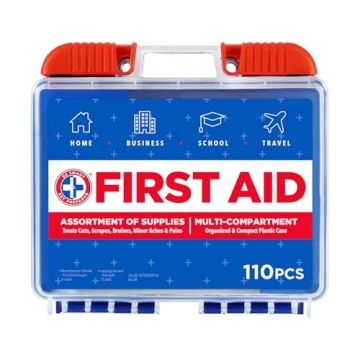 Be Smart Get Prepared 110 pc First Aid Kit for Safety & Emergency