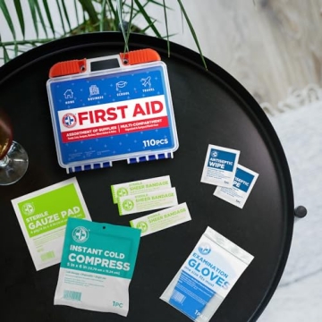 Be Smart Get Prepared 110 pc First Aid Kit for Safety & Emergency