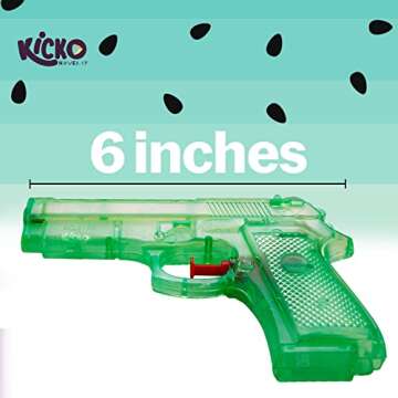 Kicko 6 Pieces Squirt Water Gun - 6 Inches Plastic Assorted Colors - Classic Action and Fun Toy, Pool, Prize, Party Favor