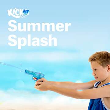 Kicko 6 Pieces Squirt Water Gun - 6 Inches Plastic Assorted Colors - Classic Action and Fun Toy, Pool, Prize, Party Favor
