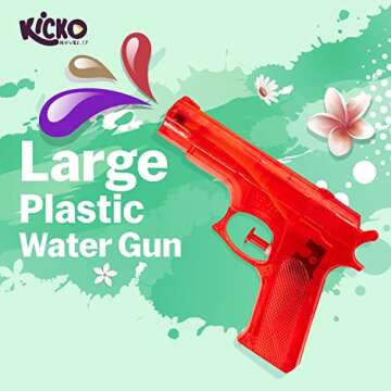 Kicko 6 Pieces Squirt Water Gun - 6 Inches Plastic Assorted Colors - Classic Action and Fun Toy, Pool, Prize, Party Favor