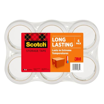 Scotch Long Lasting Storage Packing Tape - 6 Rolls for Secure Packing
