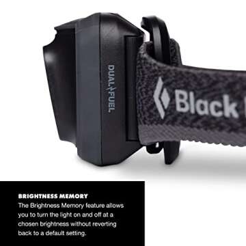 BLACK DIAMOND Spot 400 LED Headlamp, Waterproof and Dimmable Battery Powered Headlamp for Camping, Hiking, Running, Work, Travel with Red Light Headlamp Mode, Graphite