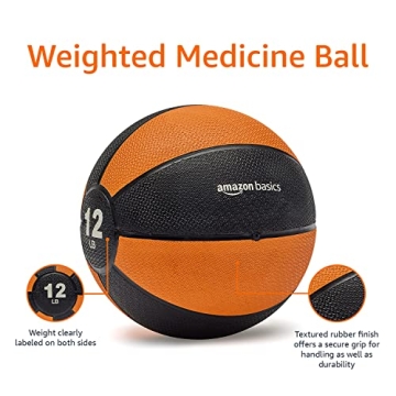 Amazon Basics 12-Pound Medicine Ball for Enhanced Workouts