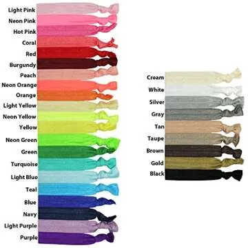 Kenz Laurenz Hair Ties 20 Elastics Ponytail Holder Set No Crease Ribbon Bands (Grey)