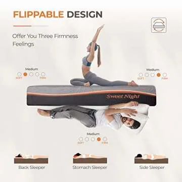 Sweetnight Queen Mattress, 10 inch Gel Memory Foam Mattress with Three Firmness Levels from Soft to ...