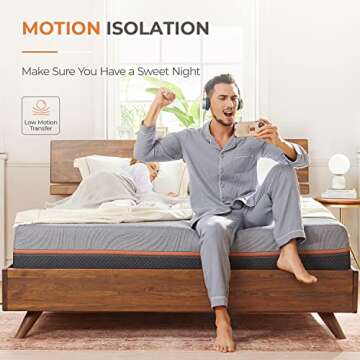 Sweetnight Queen Mattress, 10 inch Gel Memory Foam Mattress with Three Firmness Levels from Soft to Firm, Gel Infused for Comfy Sleep and Spinal Support, Flippable Mattress Queen in a Box, Whisper