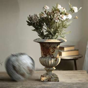 Shlinnuo 9 inch Retro Flower Pots Outdoor Planters Indoor Decor - Vintage Pots Tree Planter for Outd...