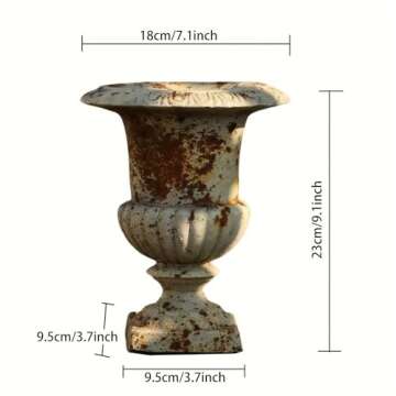 Shlinnuo 9 inch Retro Flower Pots Outdoor Planters Indoor Decor - Vintage Pots Tree Planter for Outdoors Patio,Garden,Indoor Vase for Office Livingroom Shelf Decor
